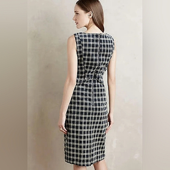 Anthropologie Sunday in Brooklyn Grey Black Corduroy Sleeveless Shesth dress Sz6 - Picture 3 of 15